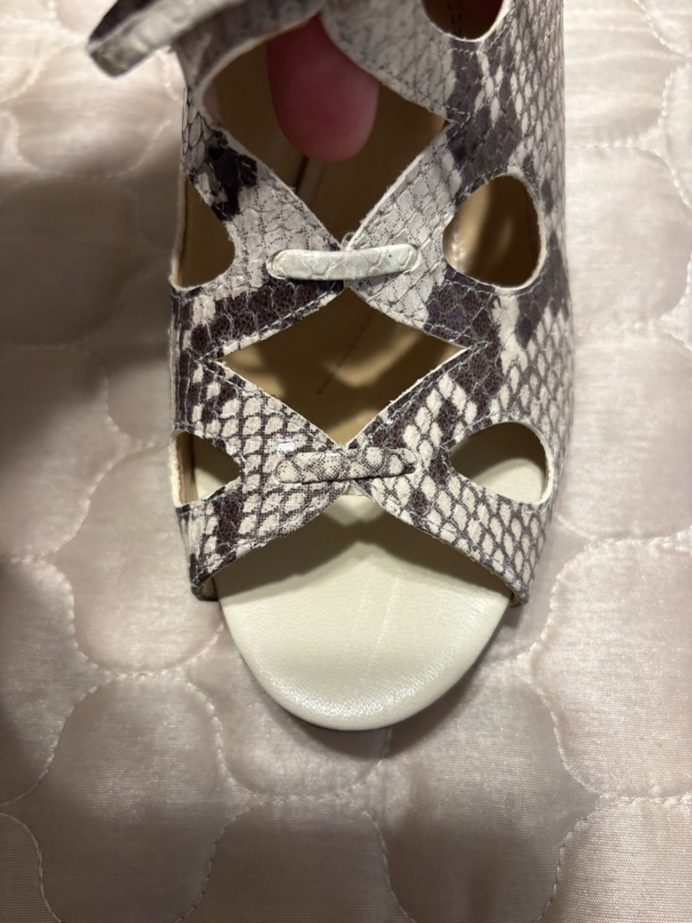 Kate Spade Snakeskin Lace-Up Slingback Heels 8.5 Made in Italy $330 NEW - Picture 5 of 11
